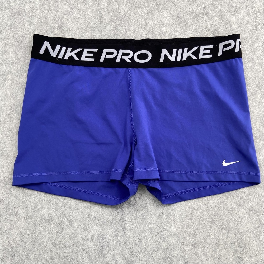 Nike Pro Compression Shorts Mens 2XL 35x3 Blue Dri-FIT 8 Inch Running Training